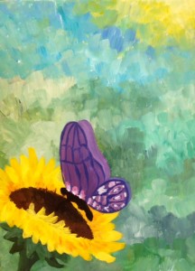 painting_butterflyonsunflower